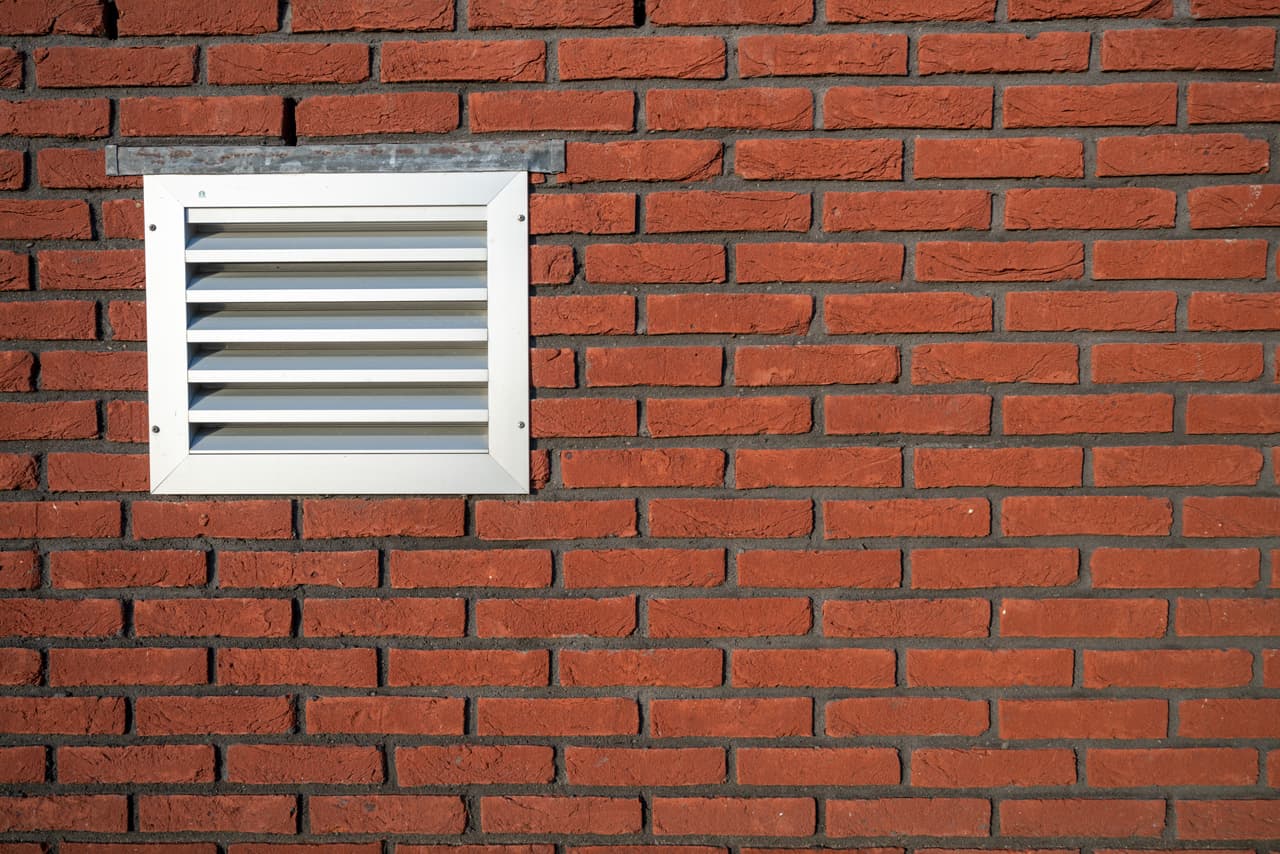 Rooster in muur.