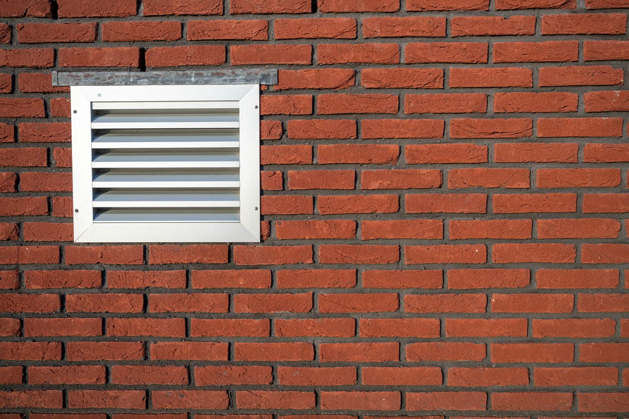 Rooster in muur.