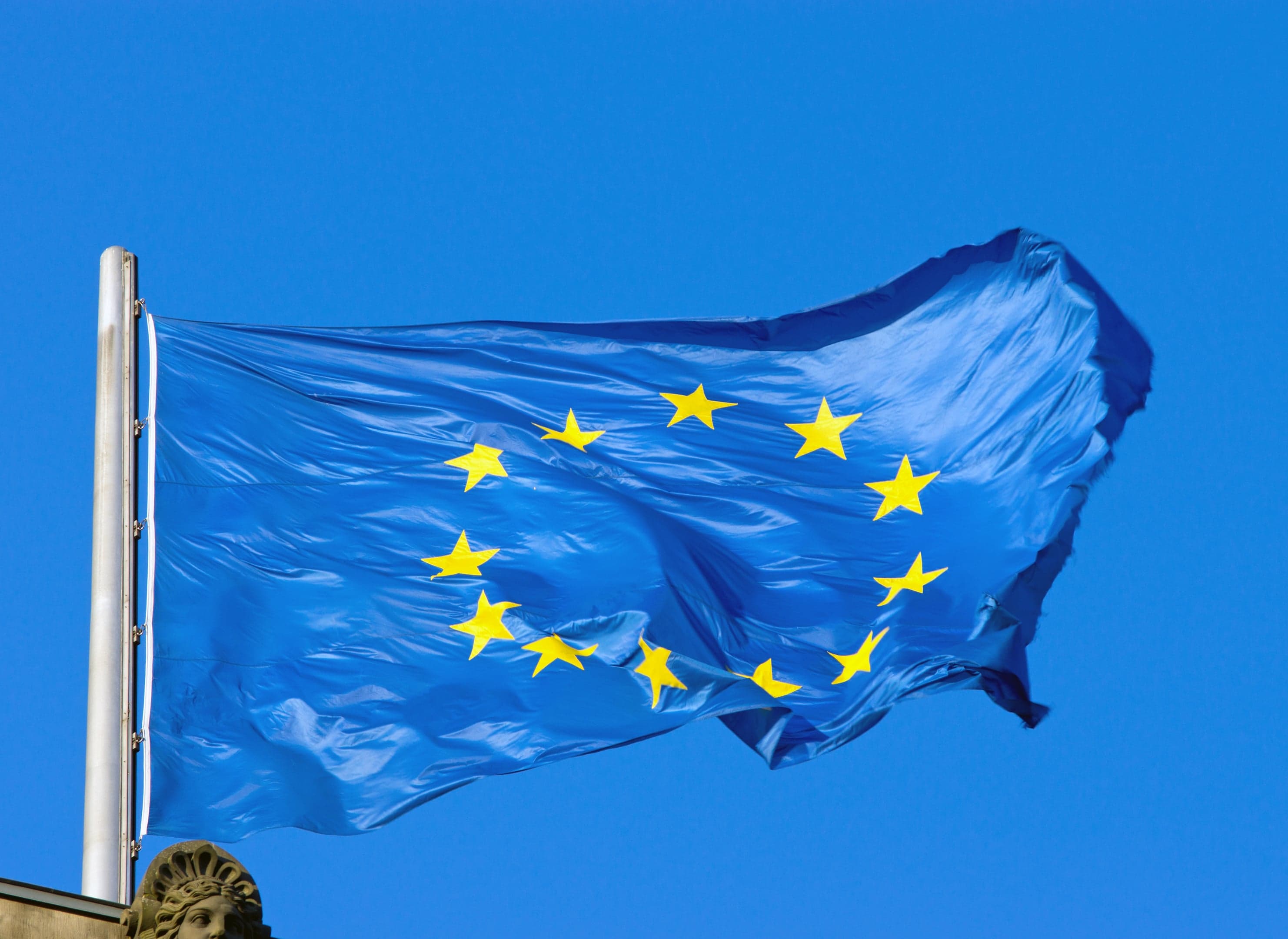Wapperende vlag van de Europese unie